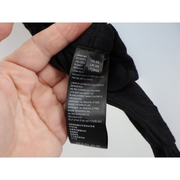 Free People Goa Embroidered Crop Top Black Size XS Tie Back Boho Halter Beaded - Picture 8 of 12